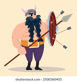 Viking cartoon character cartoon Vector illustration