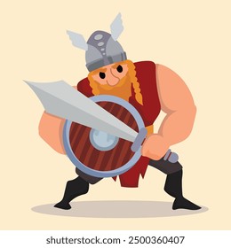 Viking cartoon character cartoon Vector illustration