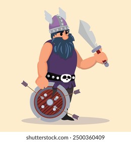 Viking cartoon character cartoon Vector illustration