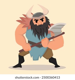 Viking cartoon character cartoon Vector illustration