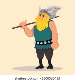 Viking cartoon character cartoon Vector illustration