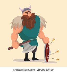 Viking cartoon character cartoon Vector illustration