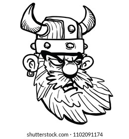 viking cartoon illustration isolated on white