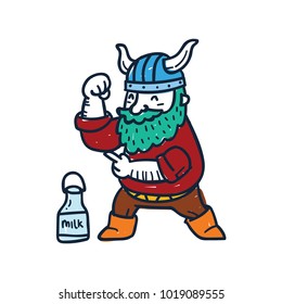 Viking cartoon kid character illustration