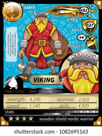 viking character game card