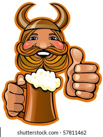 Viking The cheerful Viking with beer mug in hand