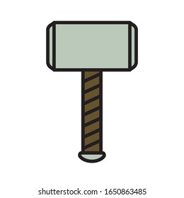 viking color icon flat hammer