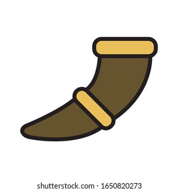 viking color icon flat horn