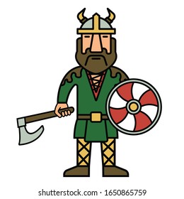 viking color icon flat man