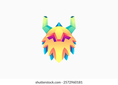 Viking Colorful Logo Illustration Vector