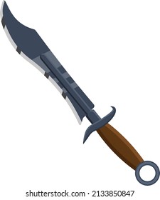 Viking dagger, illustration, vector on a white background.