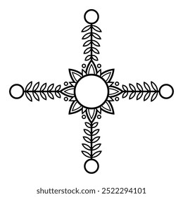 Viking design. Ring painted in Old Norse Celtic vintage style, isolated on white, vector illustration