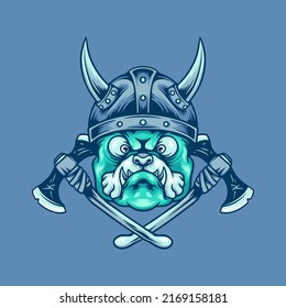 Viking Dog Head Illustration For Merchandise