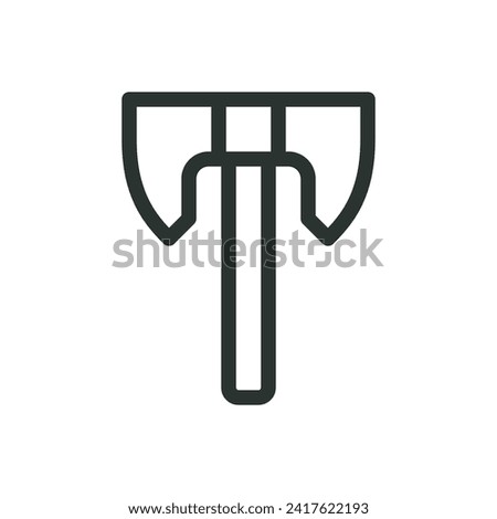 Viking double axe isolated icon, doubled headed viking axe vector symbol with editable stroke