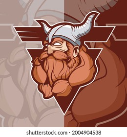 Viking e games esport logo mascot design