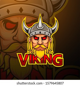 Viking esport mascot logo design
