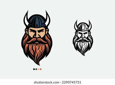 Vektor-Vektordatei mit Viking-Logo, geeignet für Logo-Design, Print-on-Demand, Aufkleber, etc.