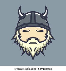 Viking face logo illustration