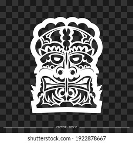 Viking face made from patterns. The contour of the face or mask of a warrior. For T-shirts and prints. Vector 