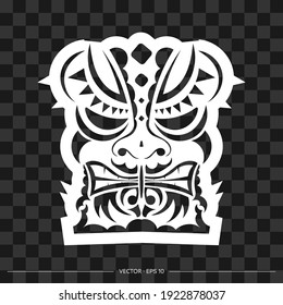Viking face pattern. The contour of the face or mask of a warrior. For T-shirts and prints. Vector 