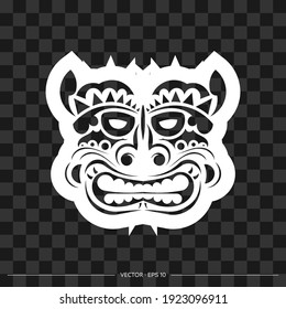 Viking face pattern. The contour of the face or mask of a warrior. For T-shirts and prints. Vector illustration.