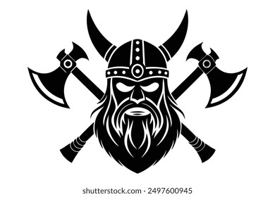 A Viking face in Scandinavian style, featuring a rugged, bearded warrior with intricate Norse details and traditional armor.