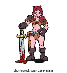 Viking female with sword
