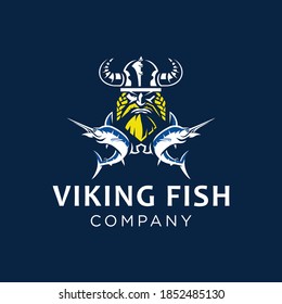 Viking Fishing Concept Logo Design 
