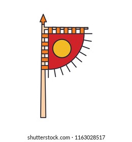 Viking flag icon, cartoon style