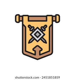 Viking Flag Icon Vector Illustration