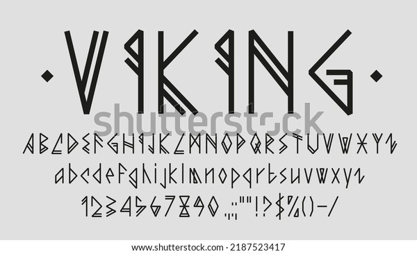 Wikingerschrift-Buchstaben, nordische Runen-Schrift oder skandinavische ...