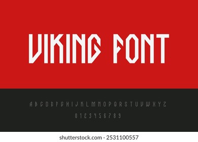 Design de vetor de fonte Viking. Tipo Celta Skandi