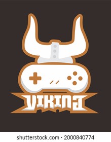 Viking Game Logo With Console And Viking Hat