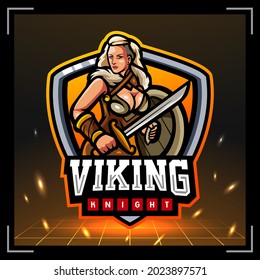 Viking girls mascot. esport logo design svg