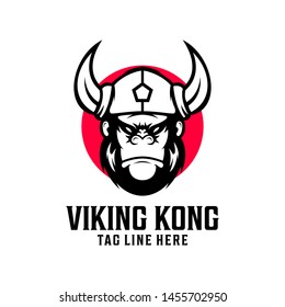 viking gorilla logo designs vector