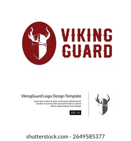 Viking Guard modelo logotipo com um capacete viking combinado com escudo.