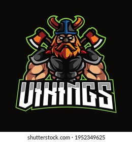 Viking half body esport gaming logo