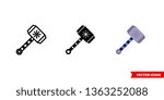 Viking hammer icon of 3 types: color, black and white, outline. Isolated vector sign symbol.