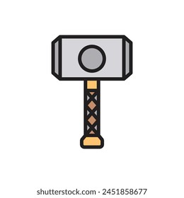 Viking Hammer Icon Vector Illustration