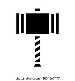 vectores de icono de glifo de arma de martillo. signo de arma martillo. símbolo de contorno aislado ilustración negra