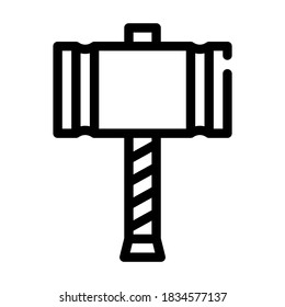 vector de icono de la línea de arma martillo. signo de arma martillo. símbolo de contorno aislado ilustración negra