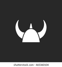 Viking hat helmet with horns symbol sign simple icon on background