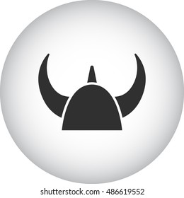 Viking hat helmet with horns symbol sign simple icon on background