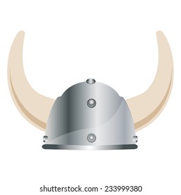 Viking hat, viking helmet, Norseman, Scandinavian, vector isolated on white