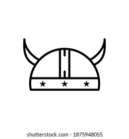viking hat icon line style vector