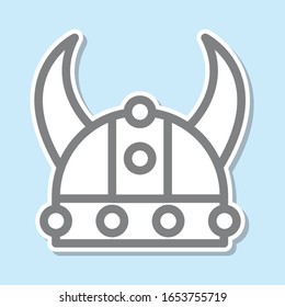 Viking, hat sticker icon. Simple thin line, outline vector of mythology icons for ui and ux, website or mobile application