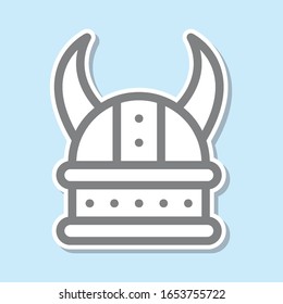Viking, icono de esa pegatina. Línea delgada simple, contorno vectorial de iconos de mitología para ui y ux, sitio web o aplicación móvil