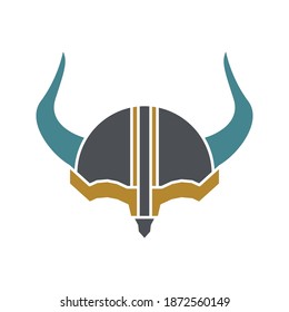viking hat vector. viking helmet icon. icon vector illustration