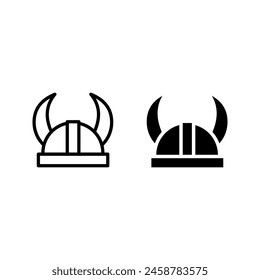 viking hat vector. viking helmet icon color editable