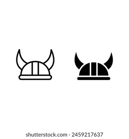 viking hat vector. viking helmet icon color editable